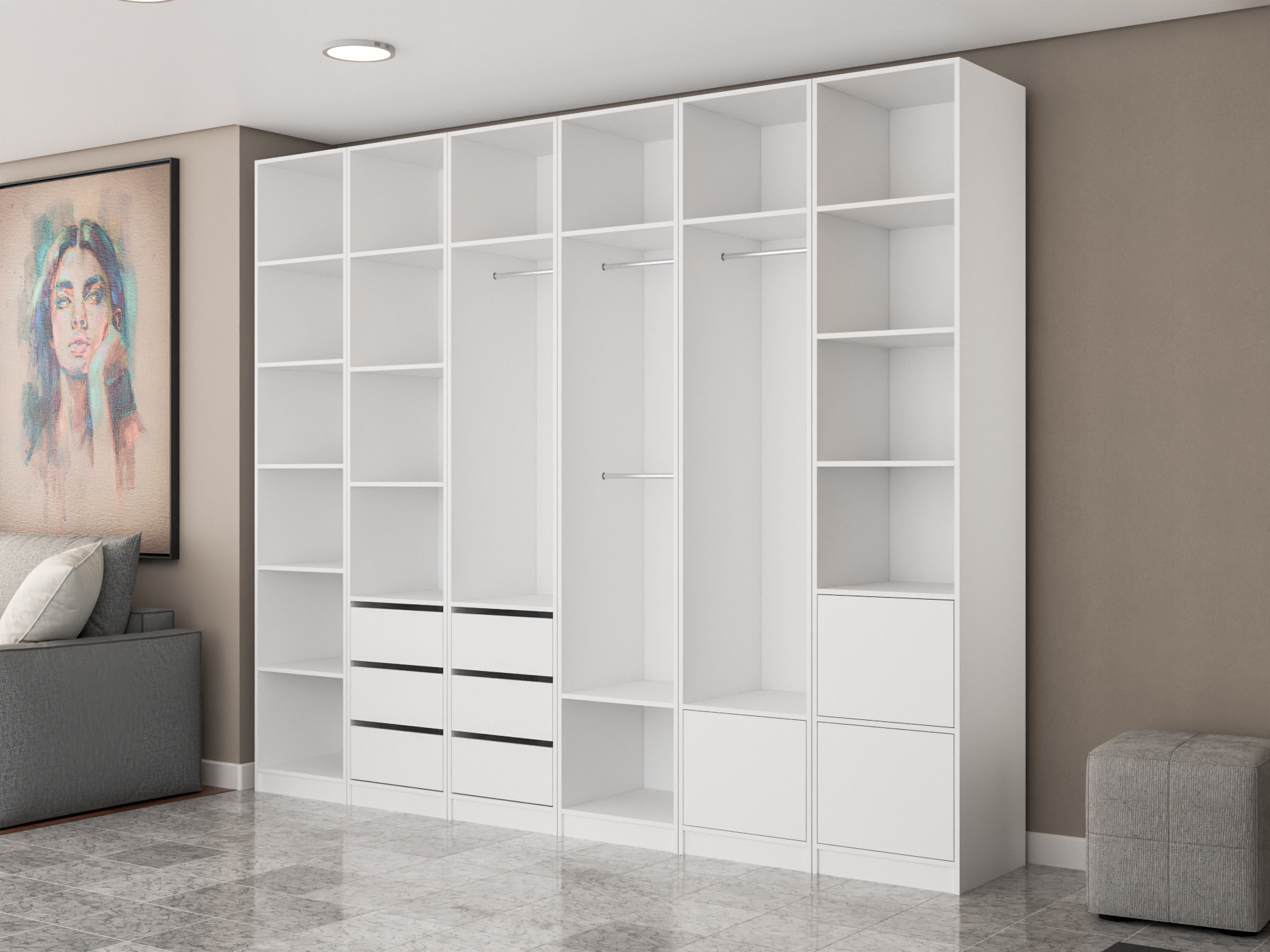 Гардеробная система Пакс Рейнсвол 2 white ИКЕА (IKEA) изображение товара