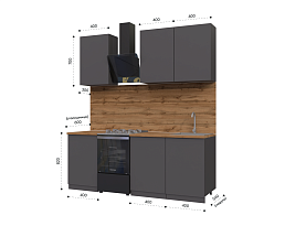 Изображение товара Кухонный гарнитур METOД 2 grey ИКЕА (IKEA) на сайте delmard.ru