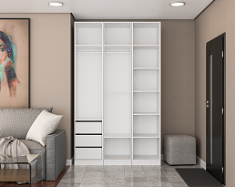 Изображение товара Гардеробный шкаф Пакс Рейнсвол 3 white ИКЕА (IKEA) на сайте delmard.ru