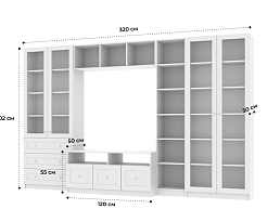 Изображение товара Билли 360 white ИКЕА (IKEA) с тумбой под телевизор на сайте delmard.ru